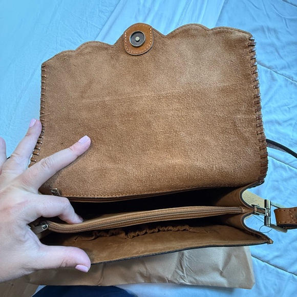 NWT Patricia Nash Brown Leather Crossbody Bag w/Floral Front - Picture 6 of 9